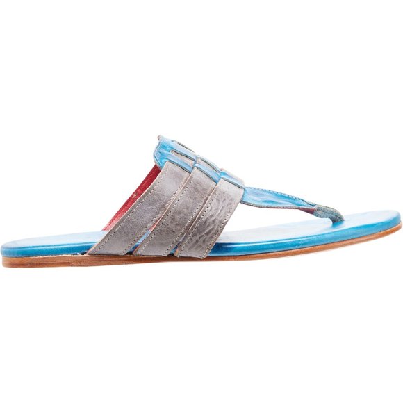 NEW Bed Stu Yoli Flip-Flops - Leather For Women Ocean Blue 367sn - Picture 4 of 6